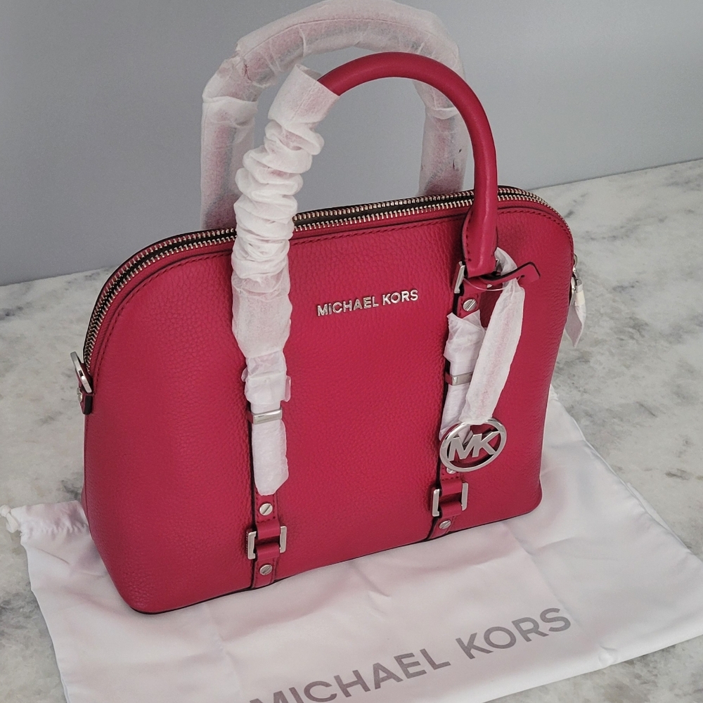 Michael Kors Bedford Regency Medium Dome Satchel - dark raspberry